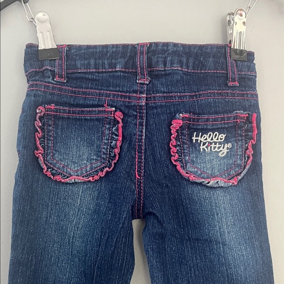 Hello Kitty Blue Jeans Kids Jeans with Pink Stitching Size 4 - Picture 7 of 8